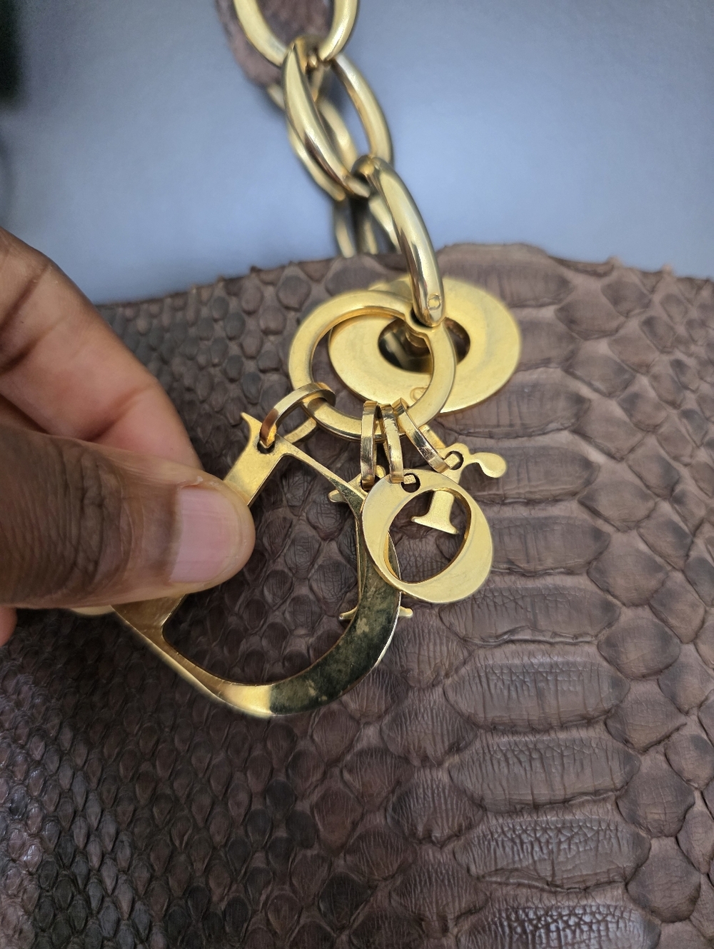 VTG Authentic Christian Dior Paris Exotic Leather Python Handbag Certified 12x15 - Picture 6 of 16